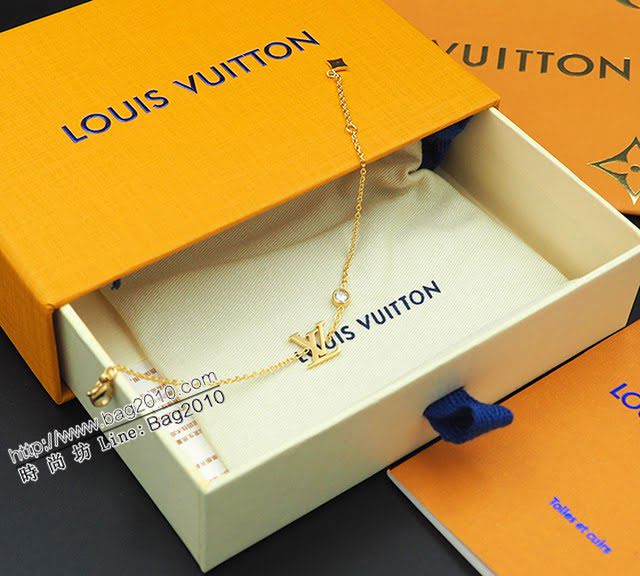 Louis Vuitton新款飾品 路易威登字母單鑽手鏈 LV字母可調節手鏈  zglv2017